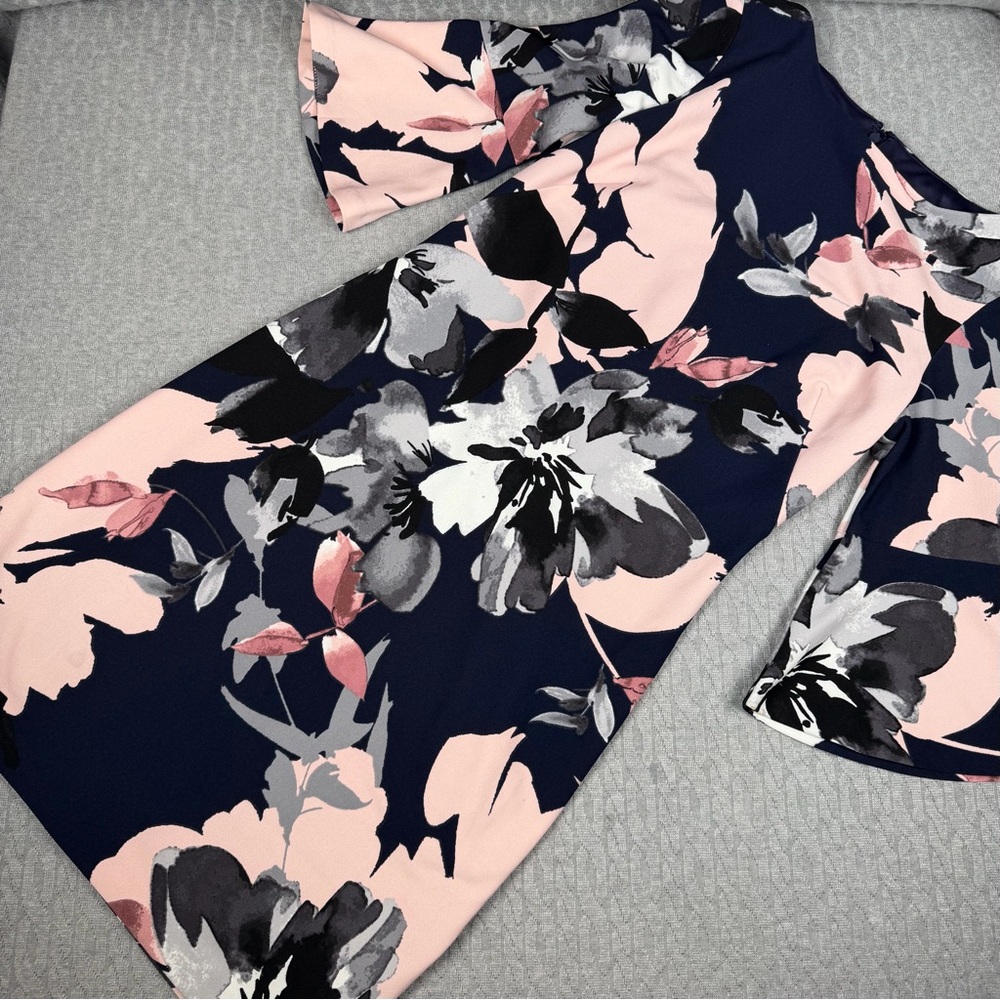 Vince Camuto Navy Dress with Pink Accents